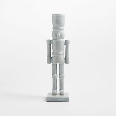 View French White Metal Nutcracker Small 12" details