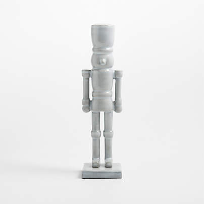 French White Metal Nutcracker Small 12"