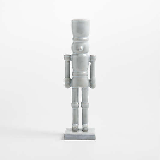 French White Metal Nutcracker Small 12"