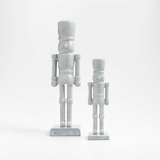 French White Metal Nutcracker Small 12"