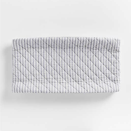 Frenchie Cloudy Blue Organic Cotton Baby Changing Pad Cover by Leanne Ford