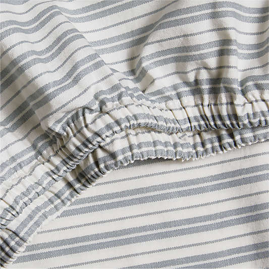 Frenchie Cloudy Blue 100% Organic Cotton Baby Crib Fitted Sheet by Leanne Ford