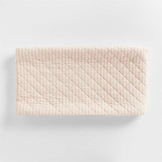 Frenchie Dusty Blush Organic Cotton Baby Changing Pad Cover by Leanne Ford