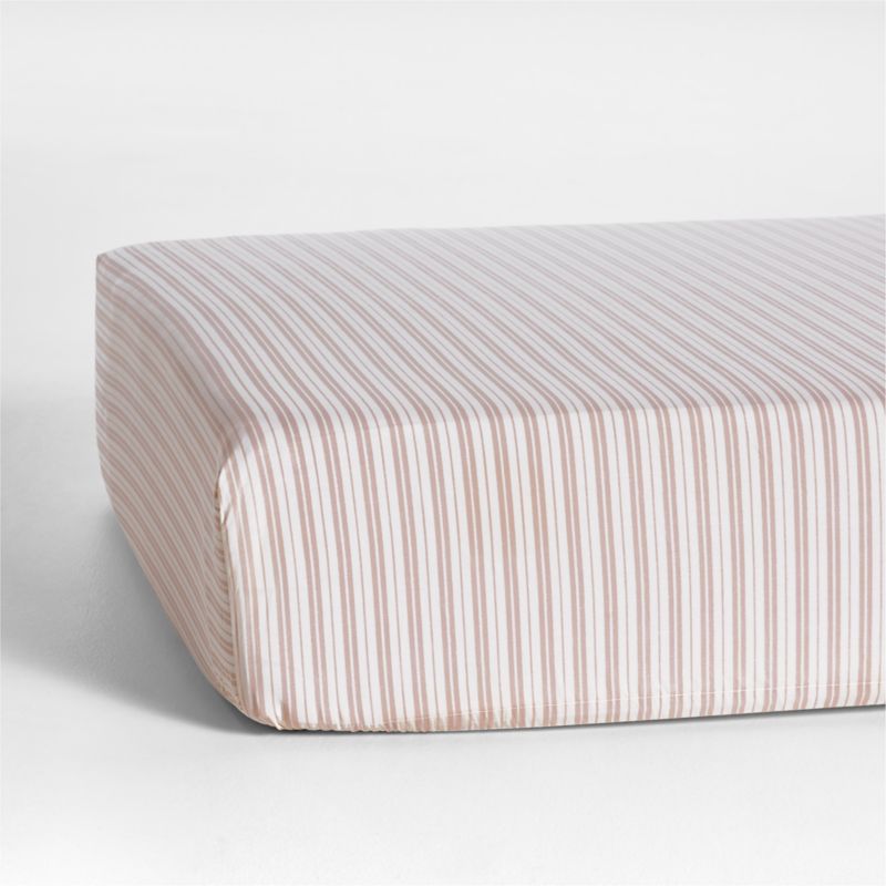 Frenchie Dusty Blush Organic Cotton Baby Crib Fitted Sheet by Leanne Ford - image 0 of 6