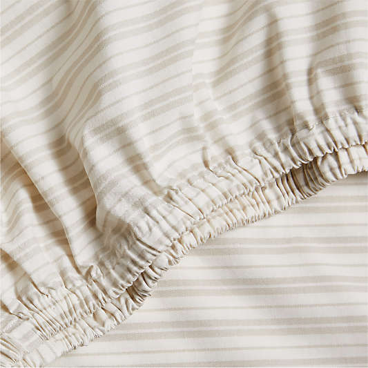 Frenchie Natural Taupe 100% Organic Cotton Baby Crib Fitted Sheet by Leanne Ford