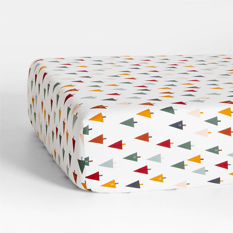 Supercozy Friendly Christmas Forest Organic Cotton Flannel Baby Crib Fitted Sheet Crate & Kids