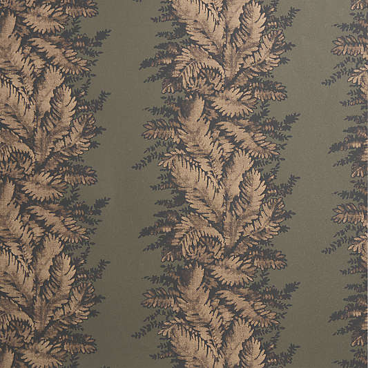 Fern Trellis Burnt Green Wallpaper