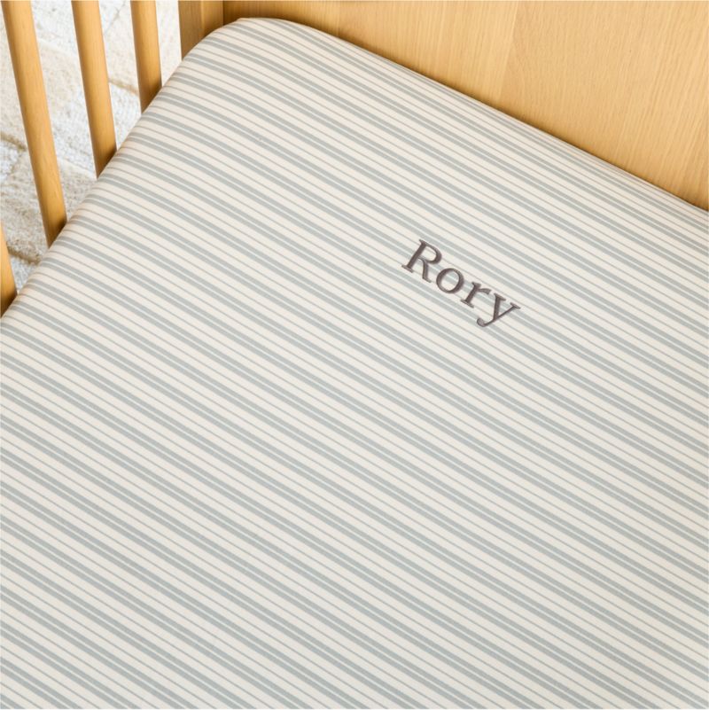 Frenchie Cloudy Blue 100% Organic Cotton Baby Crib Fitted Sheet by Leanne Ford - image 1 of 6