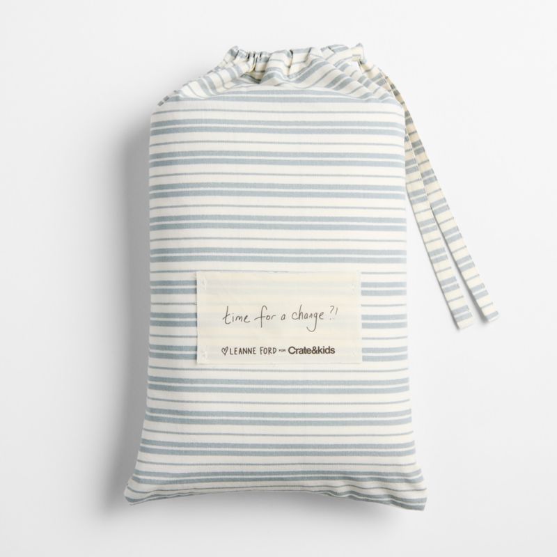 Frenchie Cloudy Blue Organic Cotton Baby Changing Pad Cover by Leanne Ford - image 2 of 3