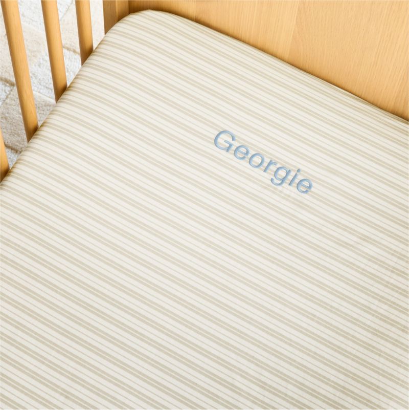 Frenchie Natural Taupe 100% Organic Cotton Baby Crib Fitted Sheet by Leanne Ford - image 1 of 6