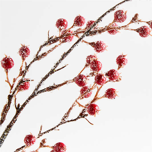 Frosted Red Berry Christmas Tree Pick