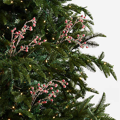 Frosted Red Berry Christmas Tree Pick