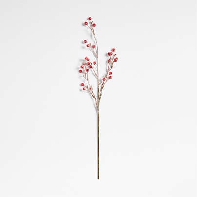 Frosted Red Berry Christmas Tree Pick, Set of 4
