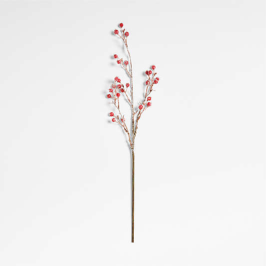 Frosted Red Berry Christmas Tree Pick