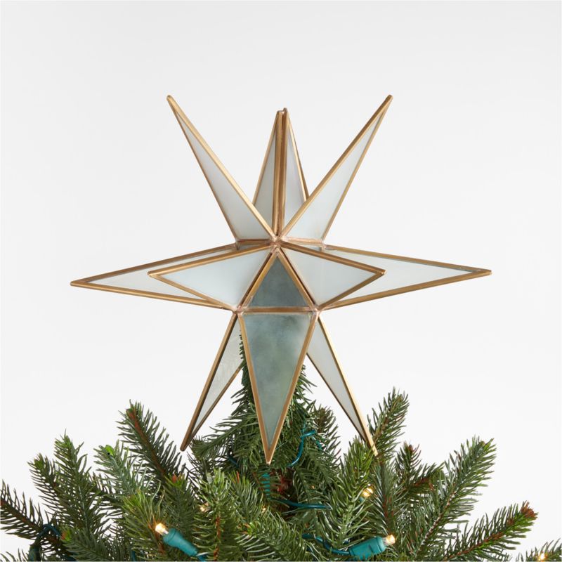 Frosted Glass Star Christmas Tree Topper - image 0 of 7