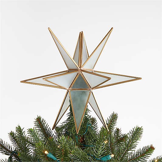 Frosted Glass Star Christmas Tree Topper