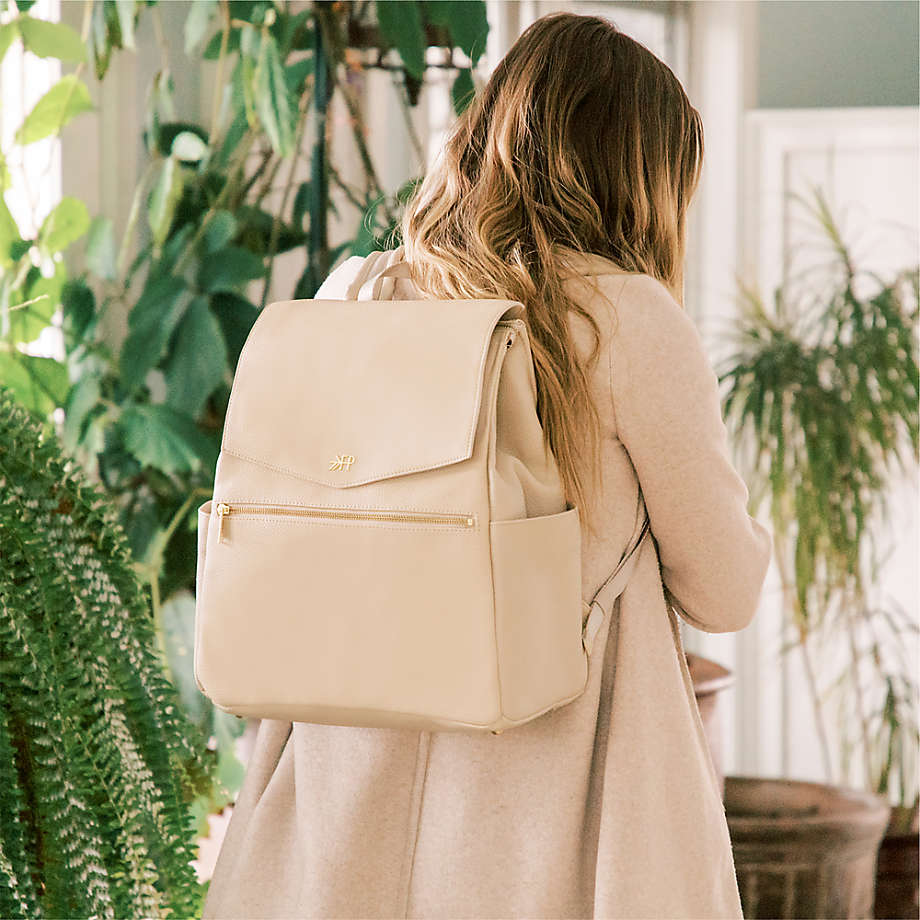 beige diaper bag