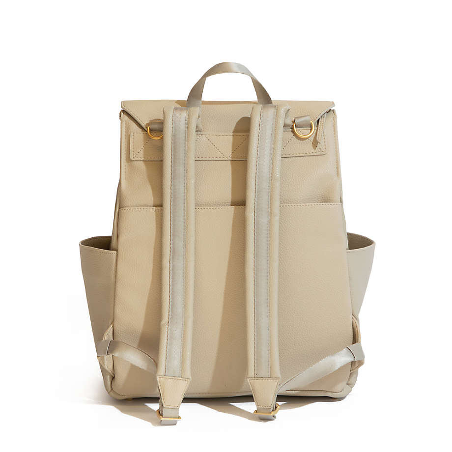 Freshly Picked Classic Beige Vegan Leather Diaper Backpack