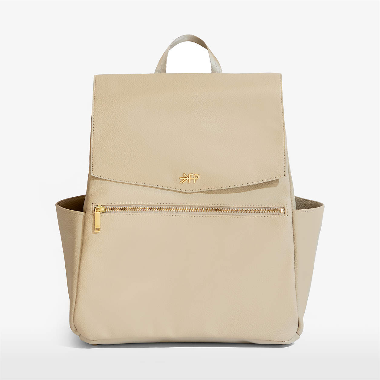 Freshly Picked Classic Beige Vegan Leather Diaper Backpack & Crossbody ...