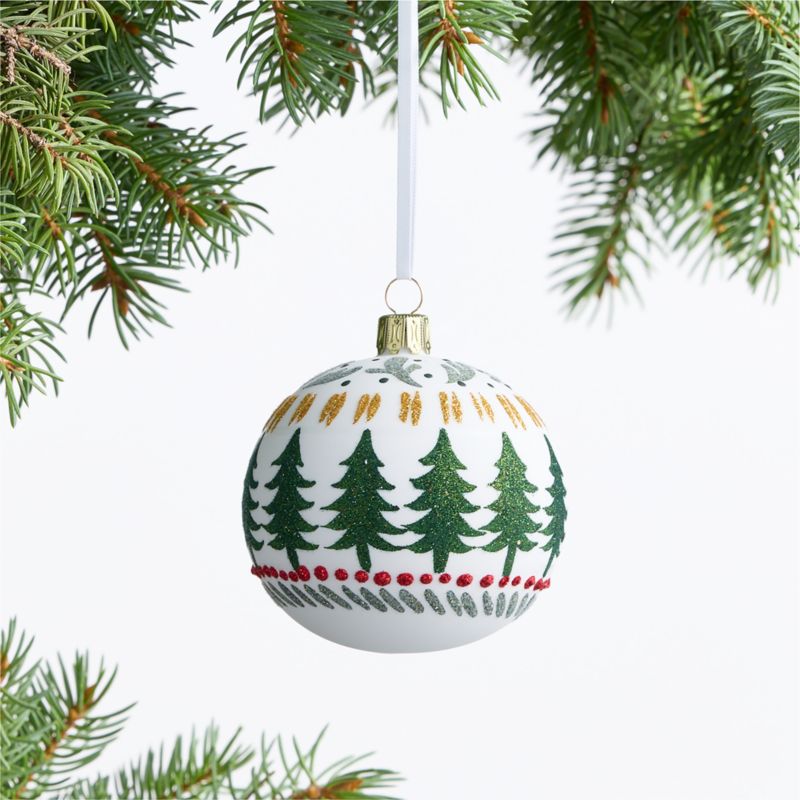 European Fair Isle Tree Ball Christmas Tree Ornament, Set of 4 - image 1 of 2