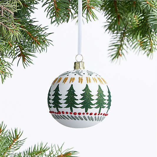 European Fair Isle Tree Ball Christmas Tree Ornament