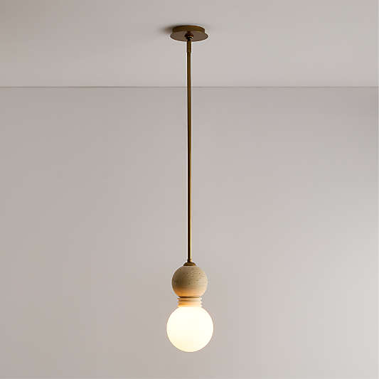 First Serve Stone and Metal Pendant Light by Venus Williams