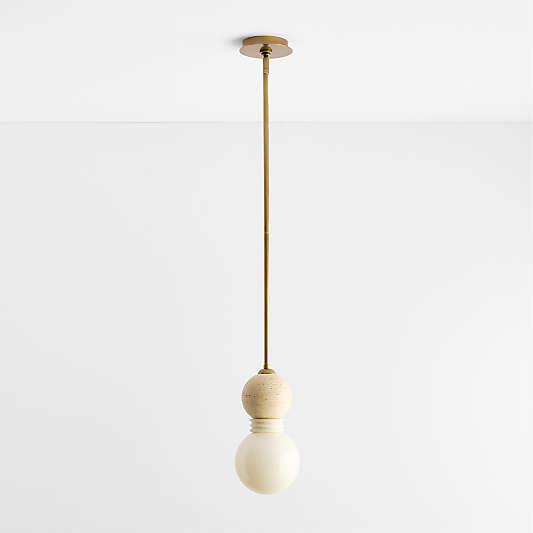 First Serve Stone and Metal Pendant Light by Venus Williams