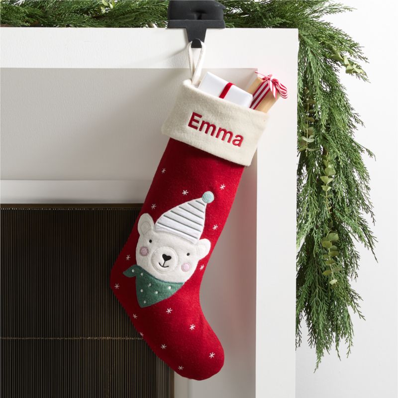 Festive Friends Felt Bear Kids Christmas Stocking - image 0 of 8