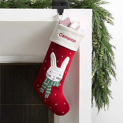 Festive Friends Felt Bunny Kids Christmas Stocking