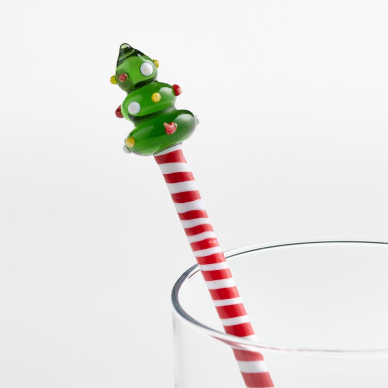 Festive Tree Double Old Fashioned Glass Drink Stirrers, Set of 4 - image 1 of 2