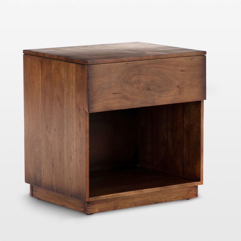 Fulton Acacia Wood Nightstand with Drawer