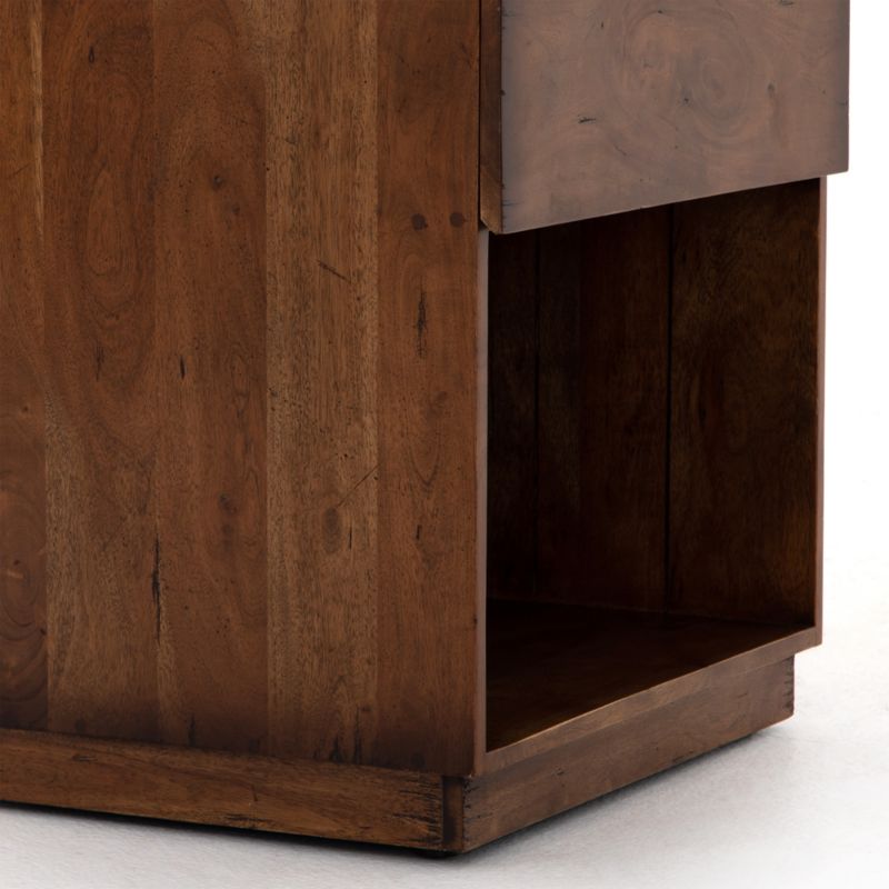 Fulton Acacia Wood Nightstand with Drawer