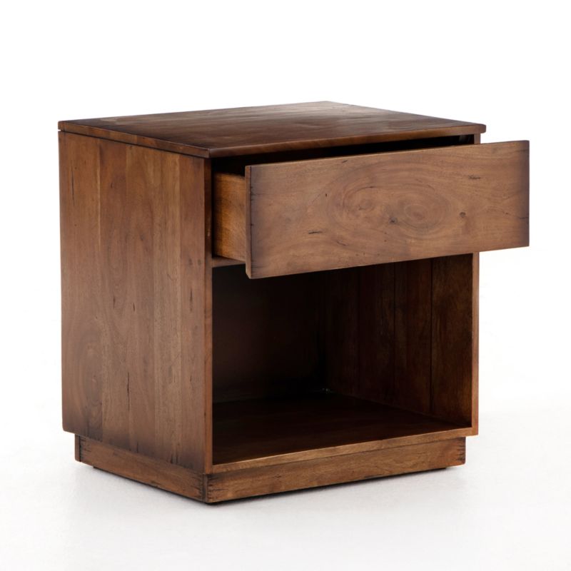 Fulton Acacia Wood Nightstand with Drawer