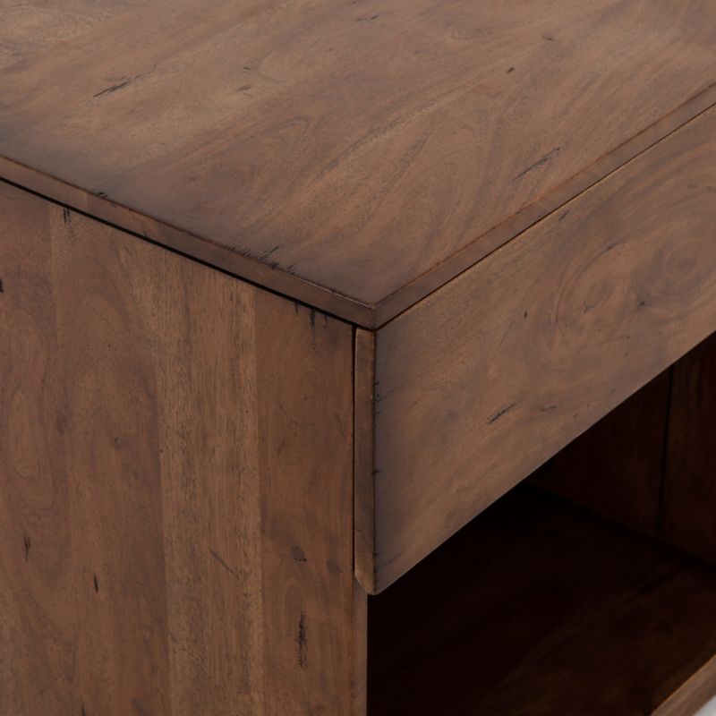 Fulton Acacia Wood Nightstand with Drawer