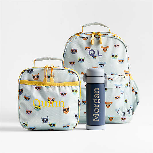 Blue Colorblock Insulated Stainless Steel Kids Water Bottle with Straw