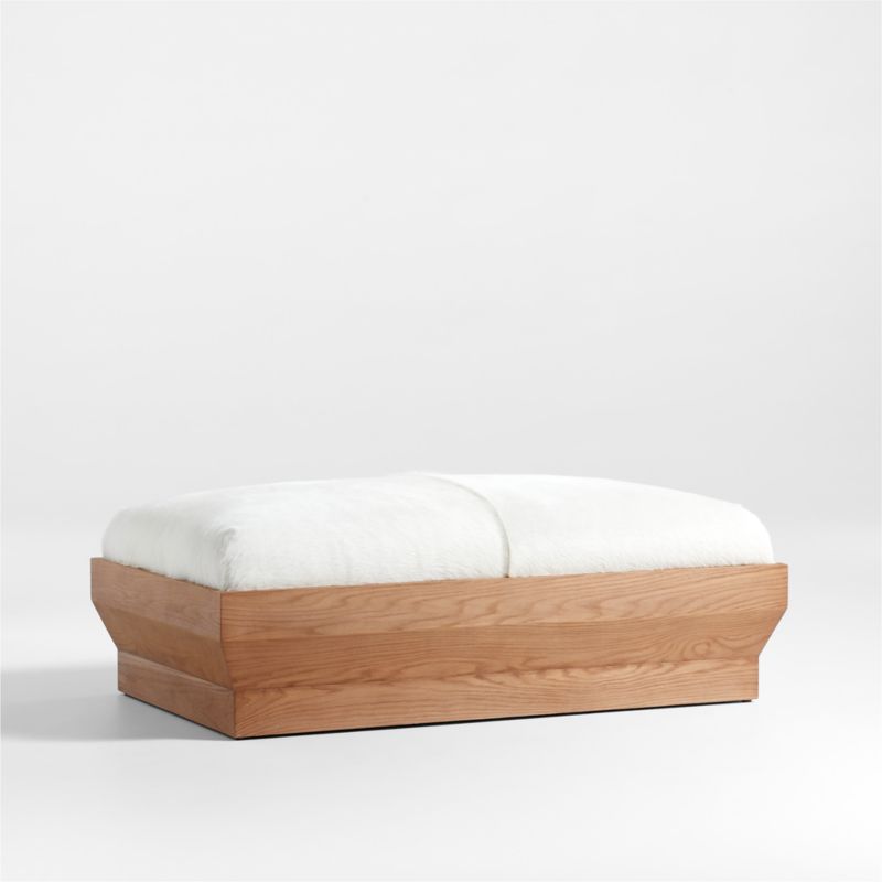 Fuse Solid White Oak Wood Ottoman