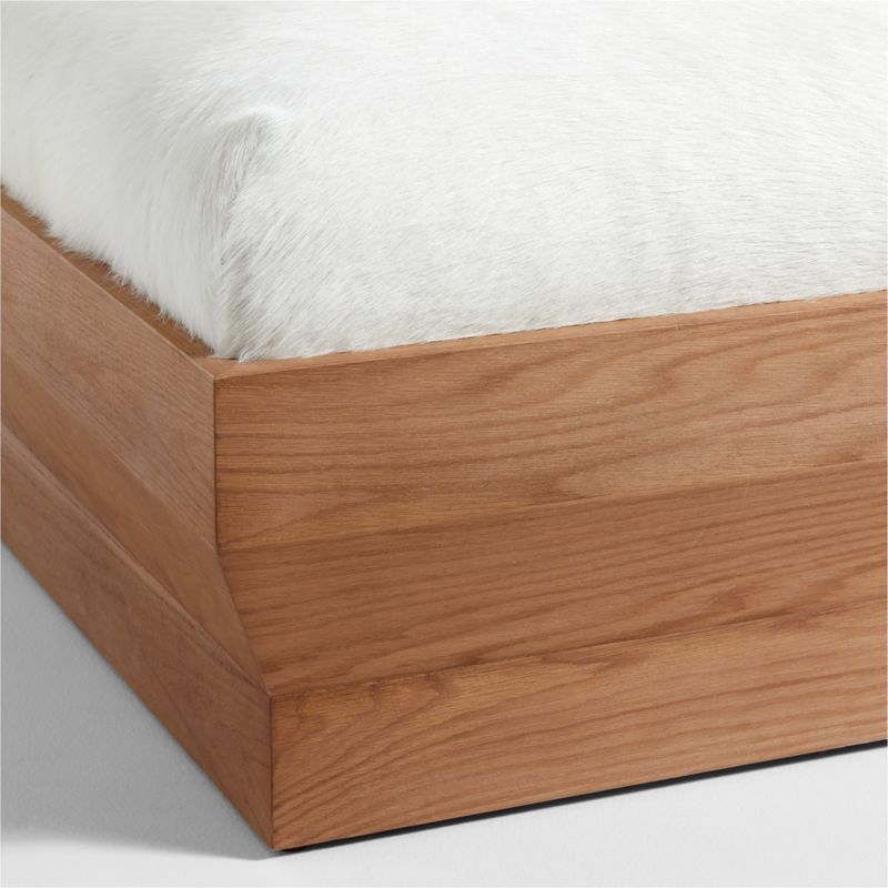 Fuse Solid White Oak Wood Ottoman