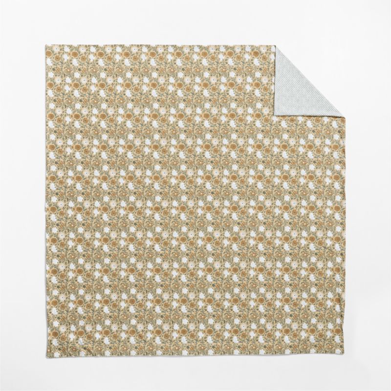 Favorite Washed Organic Cotton Taupe Desert Floral Full/Queen Reversible Duvet Cover - image 3 of 6