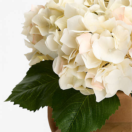 Faux Antiqued White Hydrangea Stem 30"