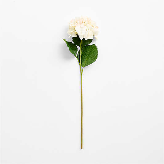Faux Antiqued White Hydrangea Stem 30"