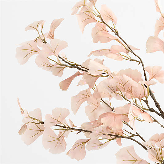 Faux Bleached Ginkgo Leaf Spray 50"