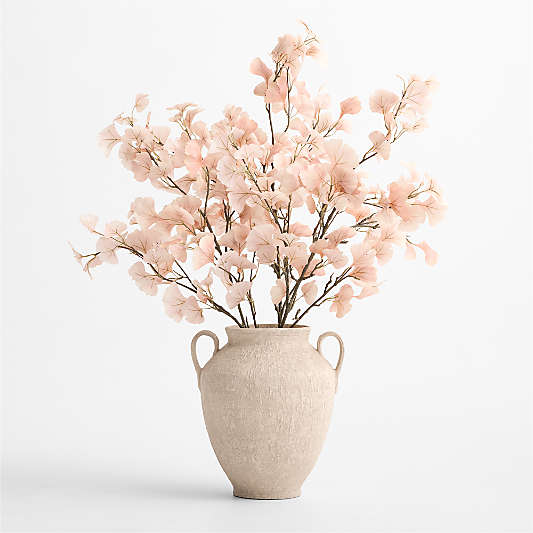Faux Bleached Ginkgo Leaf Spray 50"