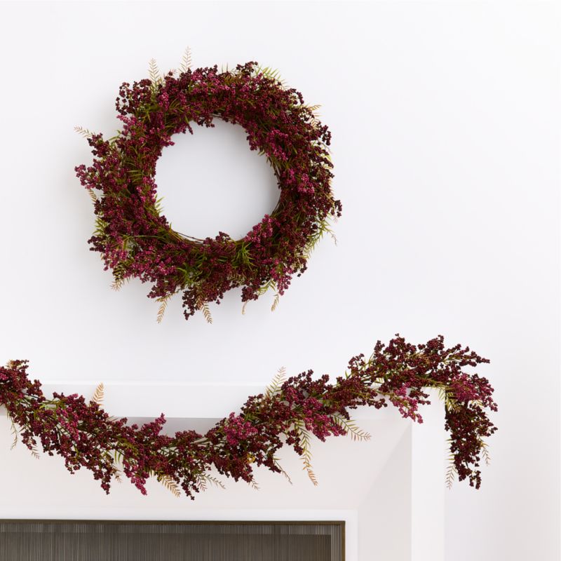 Faux Burgundy Chili Berry Wreath 26" - image 4 of 5
