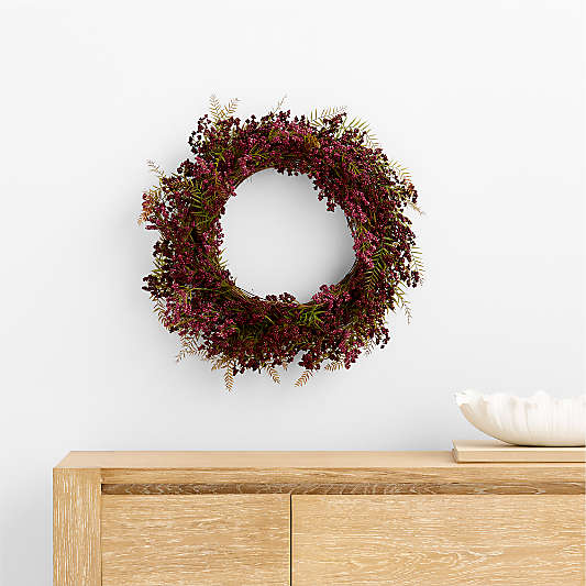 Faux Burgundy Chili Berry Wreath 26"