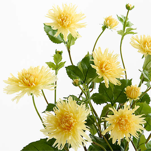 Faux Butter Yellow Dahlia Stem 39"