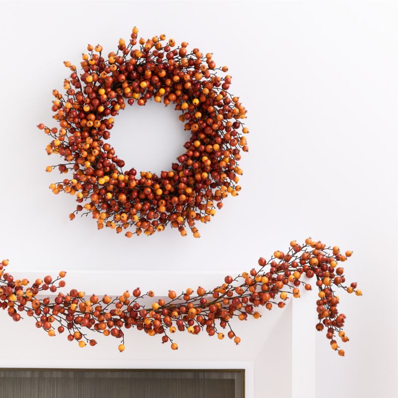 Faux Crab Apple Wreath 28" - image 3 of 4