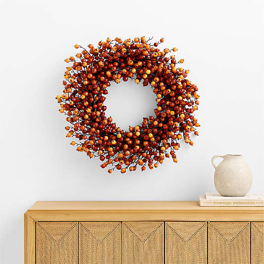 Faux Crab Apple Wreath 28"