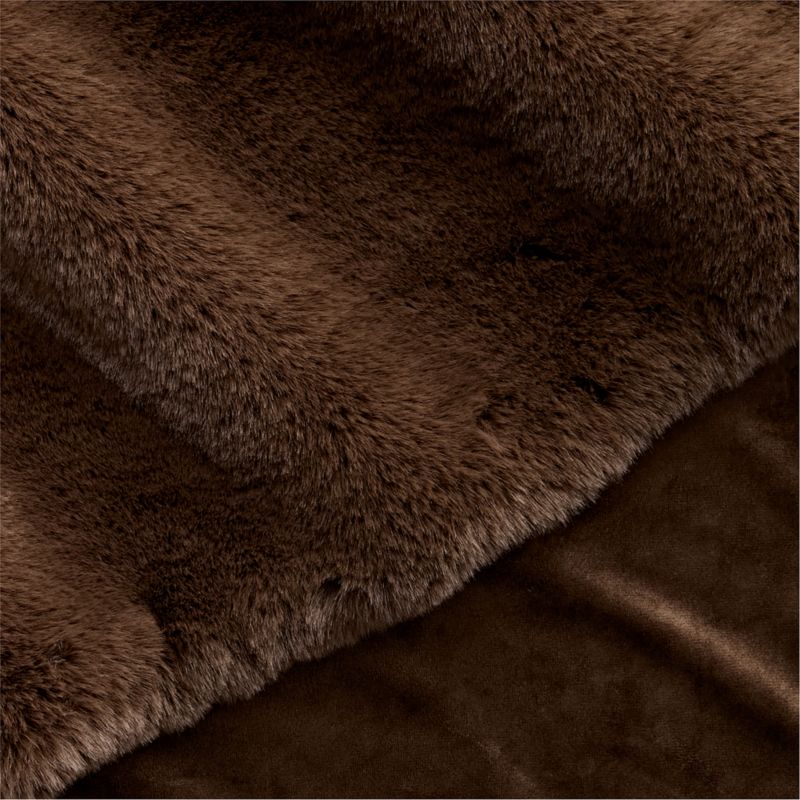Faux Fur 70"x55" Deep Brown Throw Blanket - image 1 of 5