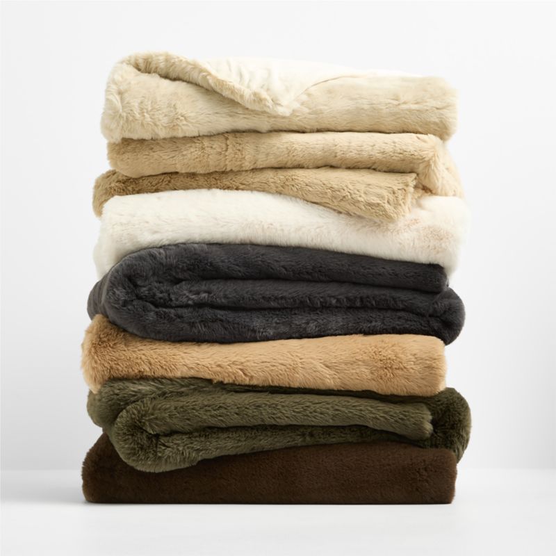 Faux Fur 70"x55" Deep Brown Throw Blanket - image 3 of 5