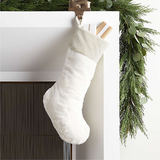 Winter White Faux Fur Christmas Stocking